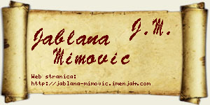 Jablana Mimović vizit kartica